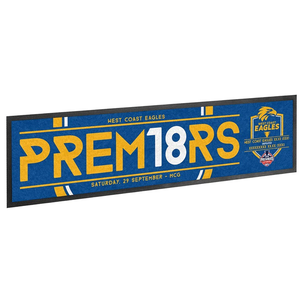 AFL 2018 Premiers Bar Runner - West Coast Eagles - Bar Mat - Image 2