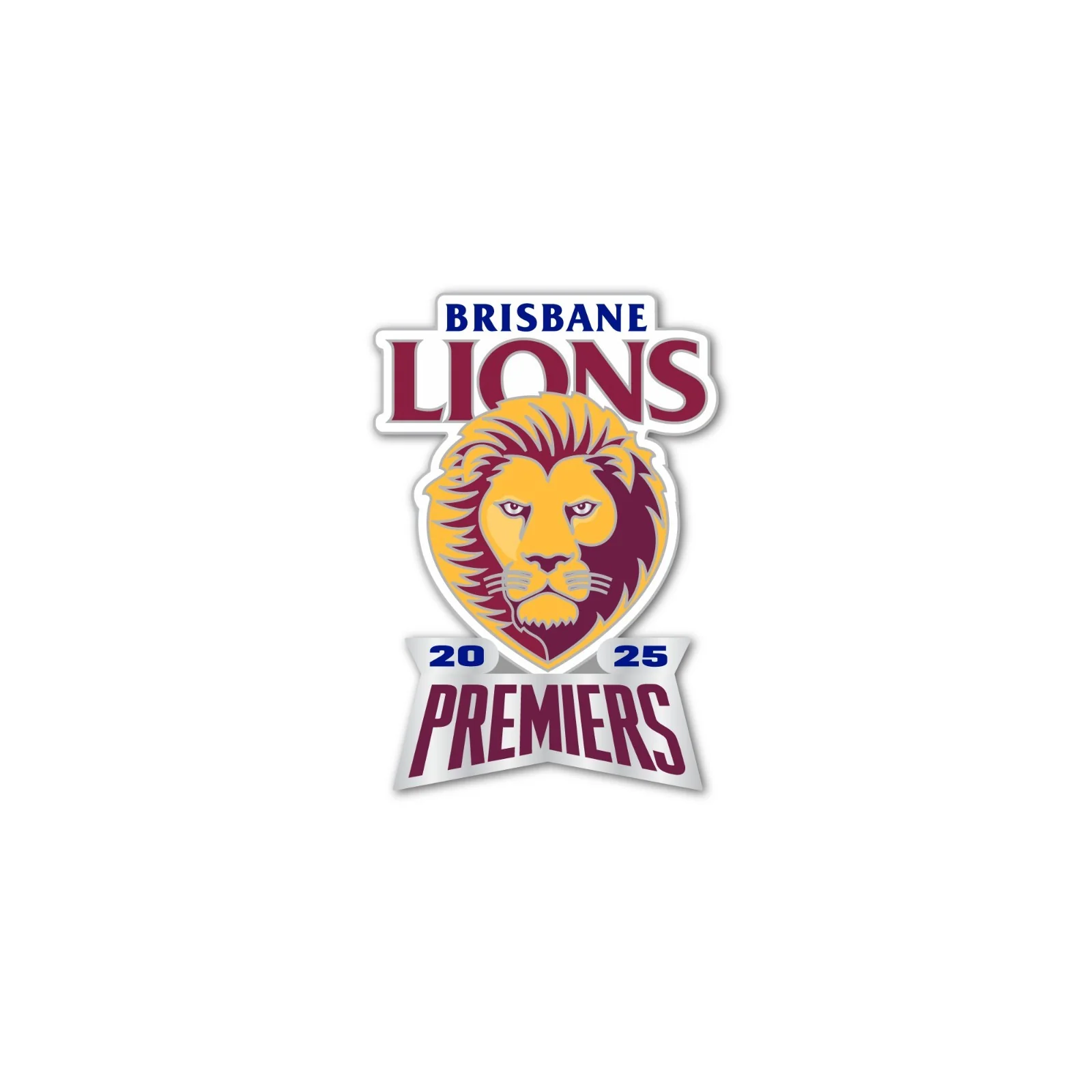 AFL 2025 PREMIERS LOGO PIN - BRISBANE LIONS - PRE-ORDER DUE NOVEMBER 2025 - Image 2