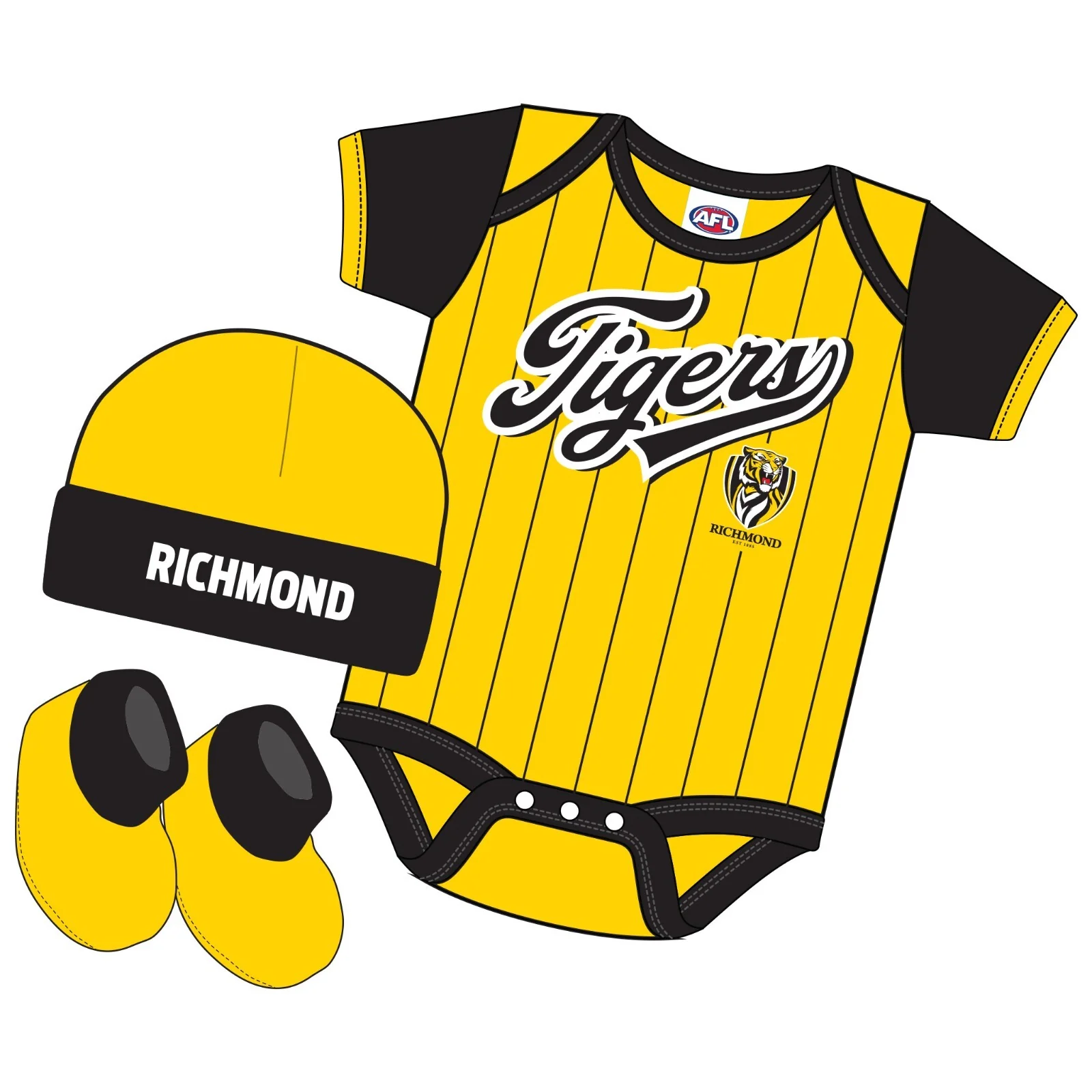 AFL 3 Piece 'Lullaby' Set - Richmond Tigers - Infant - Baby