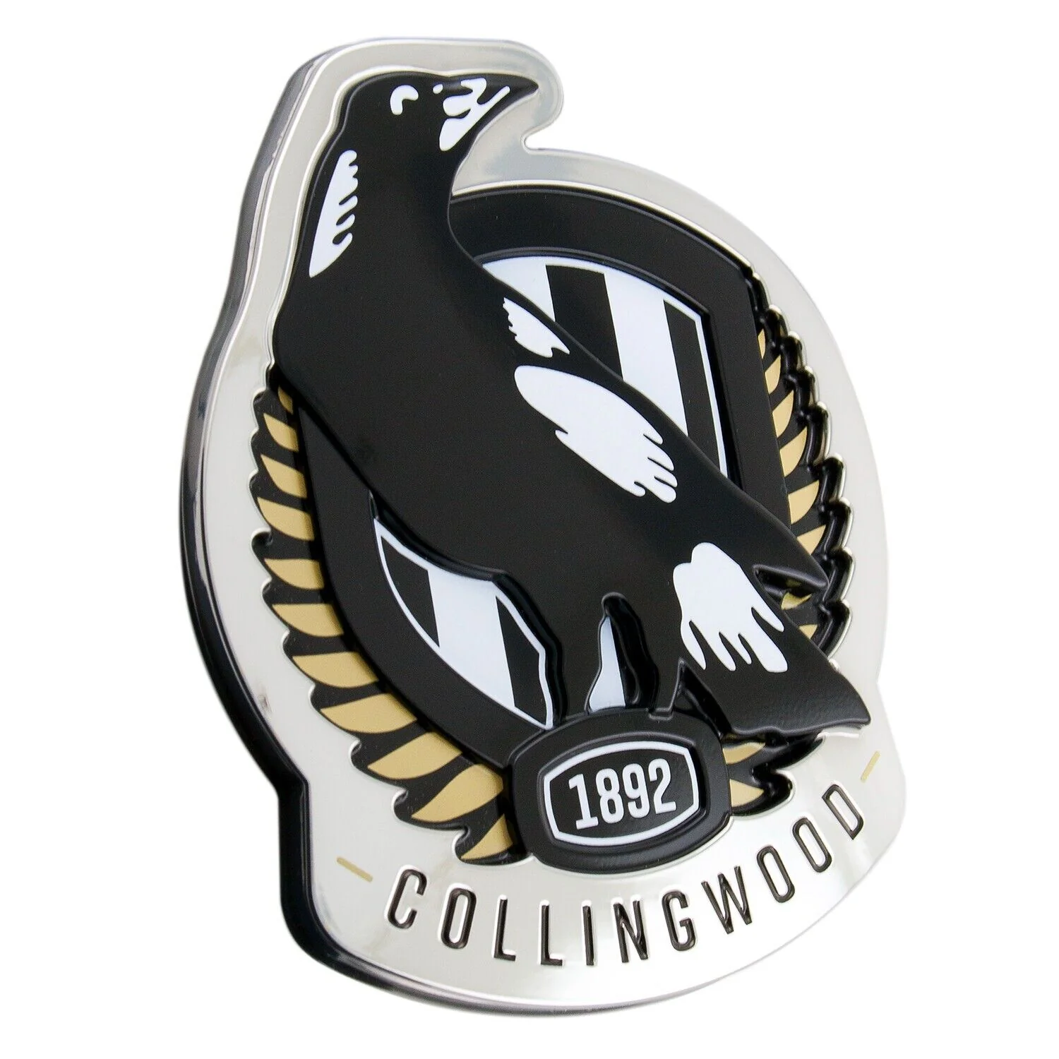 AFL 3D Chrome Emblem - Collingwood Magpies - Supporter Car Badge - Image 2