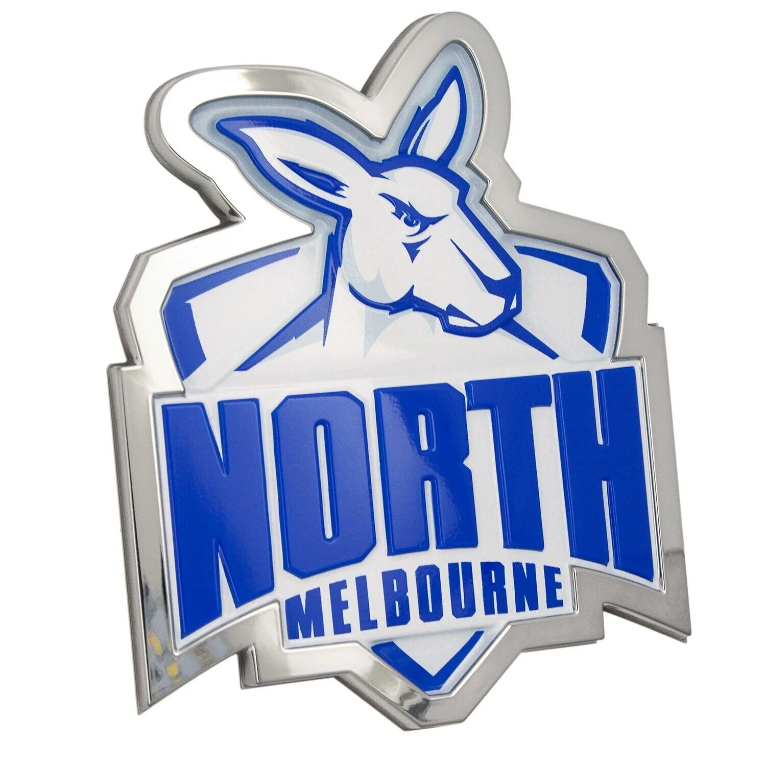 AFL 3D Chrome Emblem - North Melbourne Kangaroos - Supporter Car Badge - Image 2