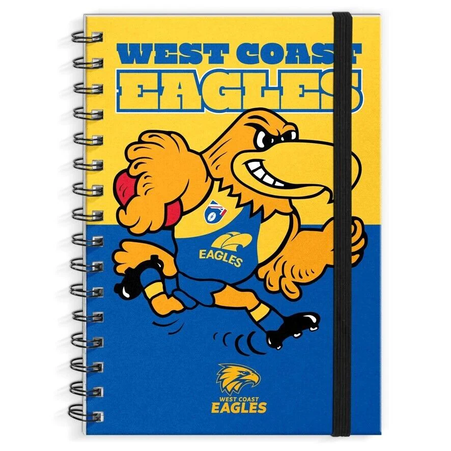 AFL A4 Hard Cover Notebook - West Coast Eagles - 60 Page
