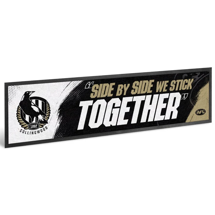 AFL Bar Runner - Collingwood Magpies - Bar Mat - 25cm x 90cm - Image 2