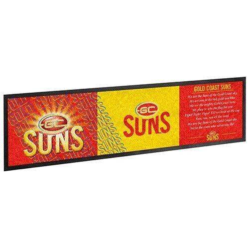 AFL Bar Runner - Gold Coast Suns - Bar Mat - Team Song - 25cm x 90cm - Image 2