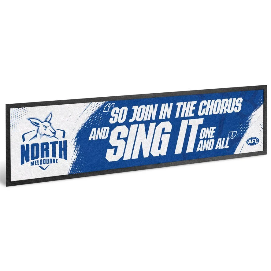 AFL Bar Runner - North Melbourne Kangaroos - Bar Mat - 25cm x 90cm