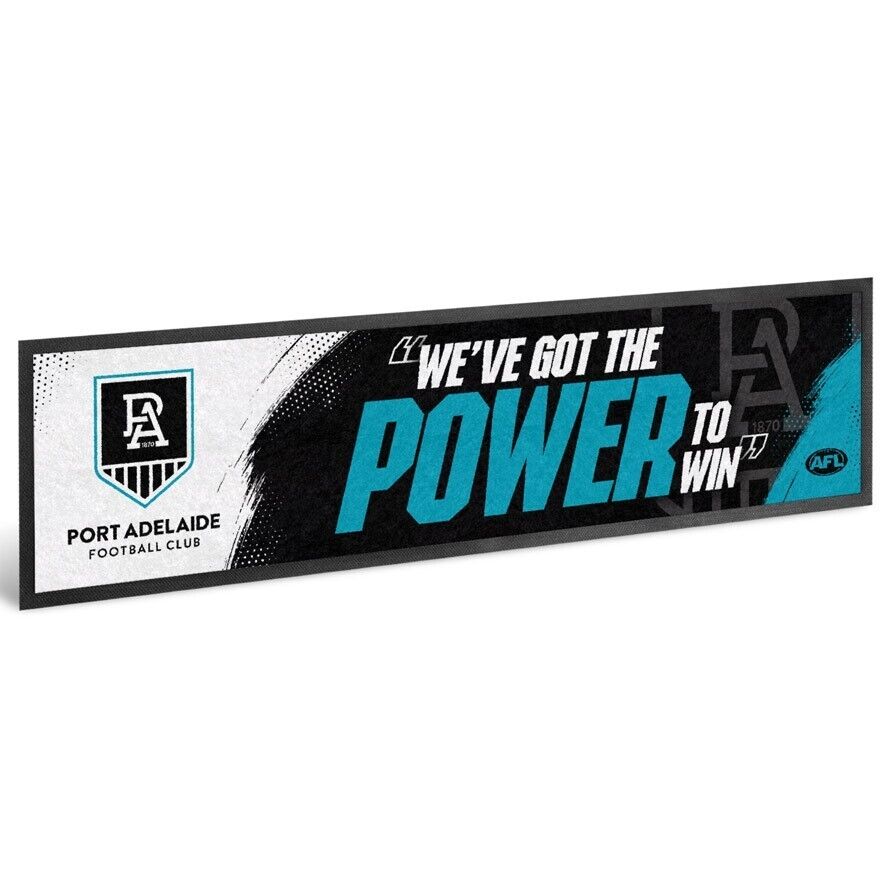 AFL Bar Runner - Port Adelaide Power - Bar Mat - 25cm x 90cm - Image 2