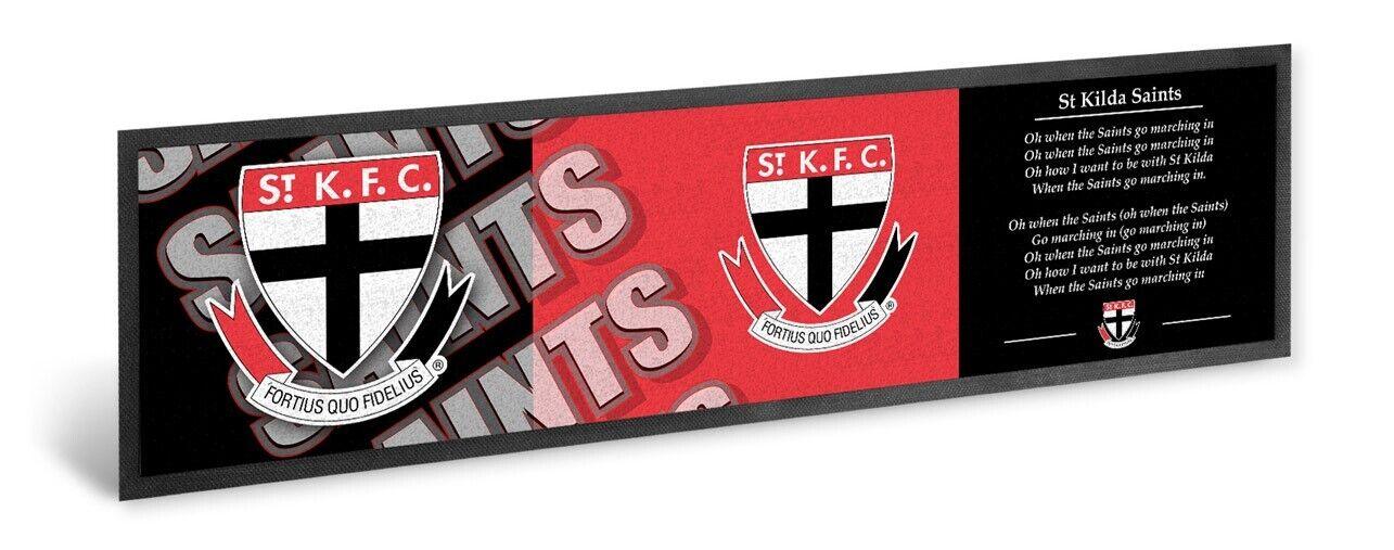 AFL Bar Runner - St Kilda Saints - Bar Mat - Team Song - 25cm x 90cm