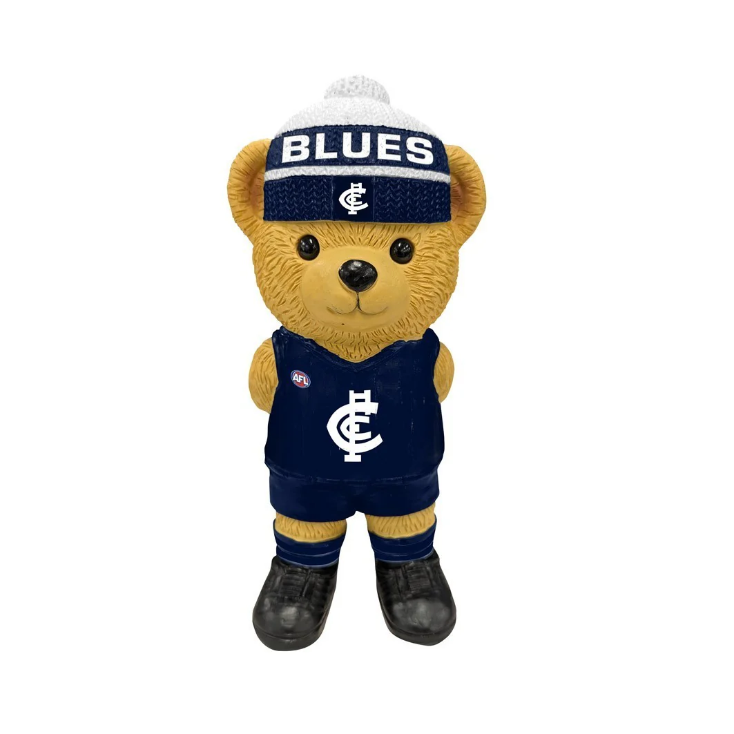 AFL Bear Statue - Carlton Blues - Polyresin - 22cm - Image 2