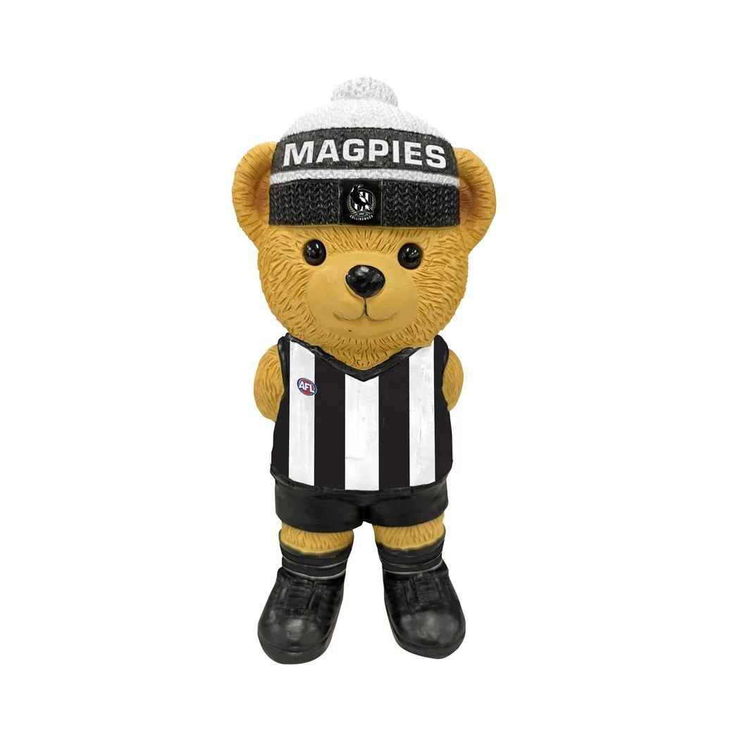 AFL Bear Statue - Collingwood Magpies - Polyresin - 22cm