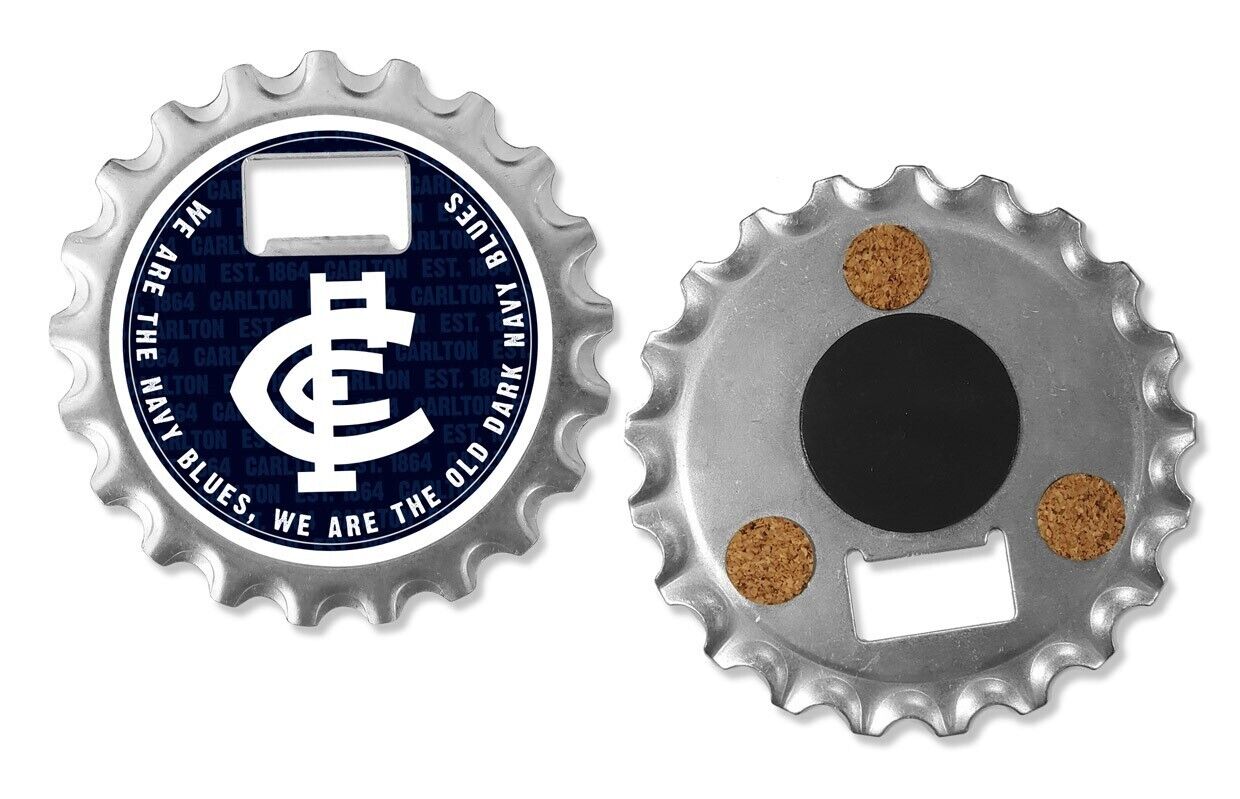 AFL Bottle Opener, Magnet & Coaster - Carlton Blues - Aussie Rules - Image 2