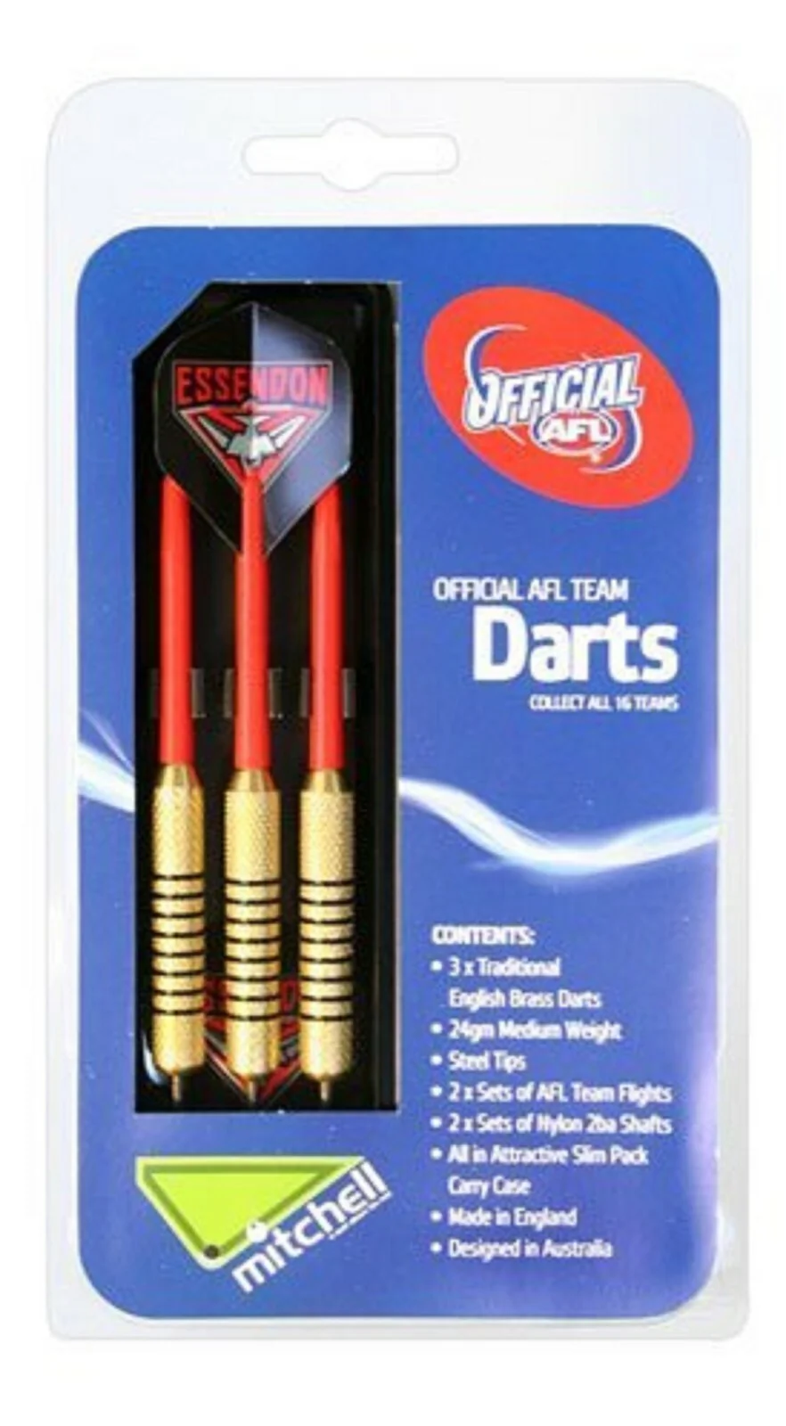 AFL Brass Dart Set - Essendon Bombers - Set of 3 - 24 Grams - Darts - Image 2