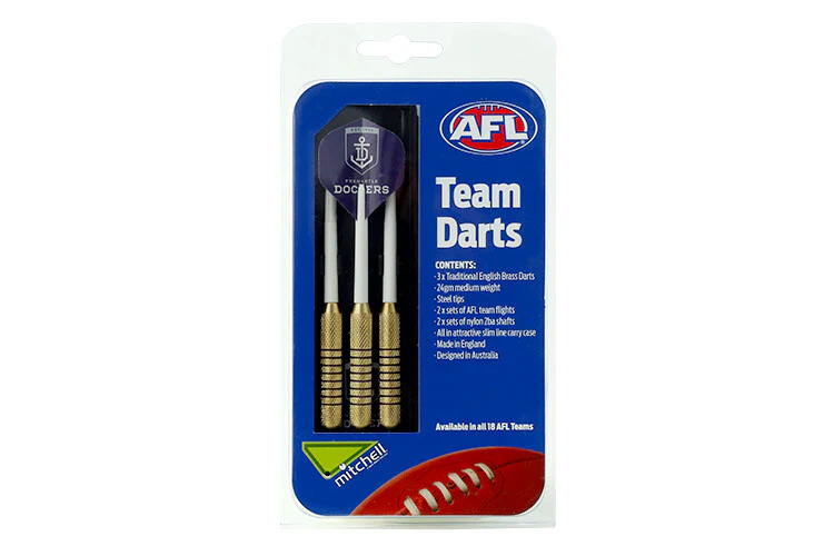 AFL Brass Dart Set - Fremantle Dockers - Set of 3 - 24 Grams - Darts