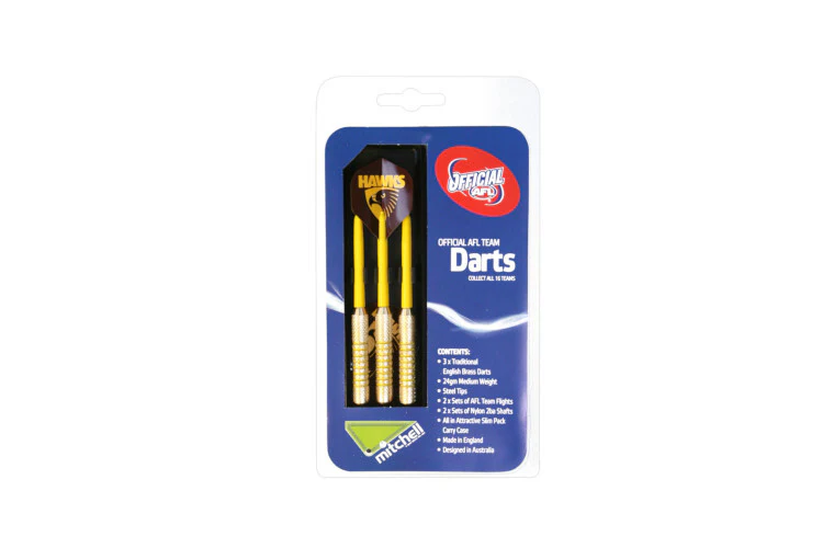 AFL Brass Dart Set - Hawthorn Hawks - Set of 3 - 24 Grams - Darts - Image 2
