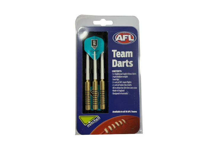 AFL Brass Dart Set - Port Adelaide Power - Set of 3 - 24 Grams - Darts - Image 2