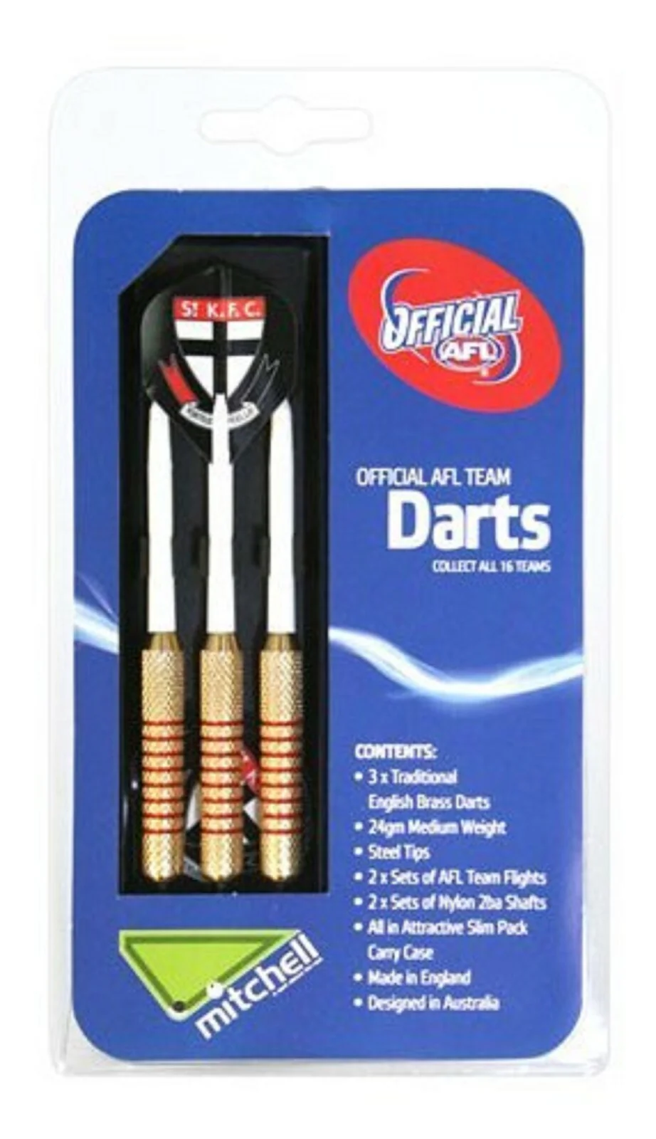 AFL Brass Dart Set - St Kilda Saints - Set of 3 - 24 Grams - Darts - Image 2