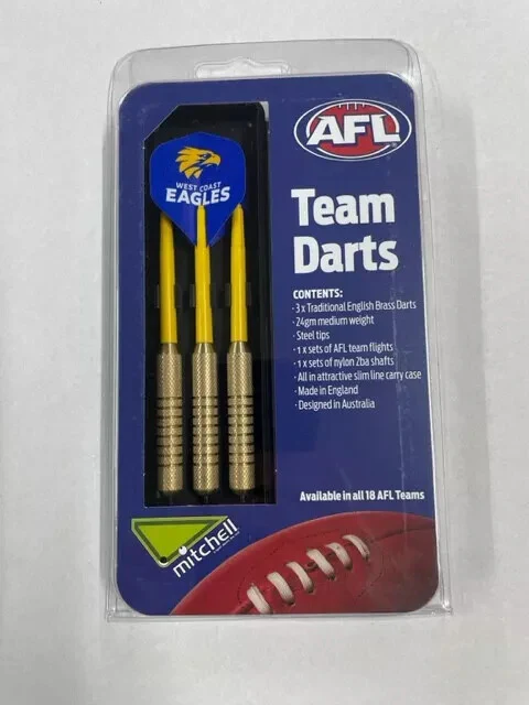 AFL Brass Dart Set - West Coast Eagles - Set of 3 - 24 Grams - Darts - Image 2