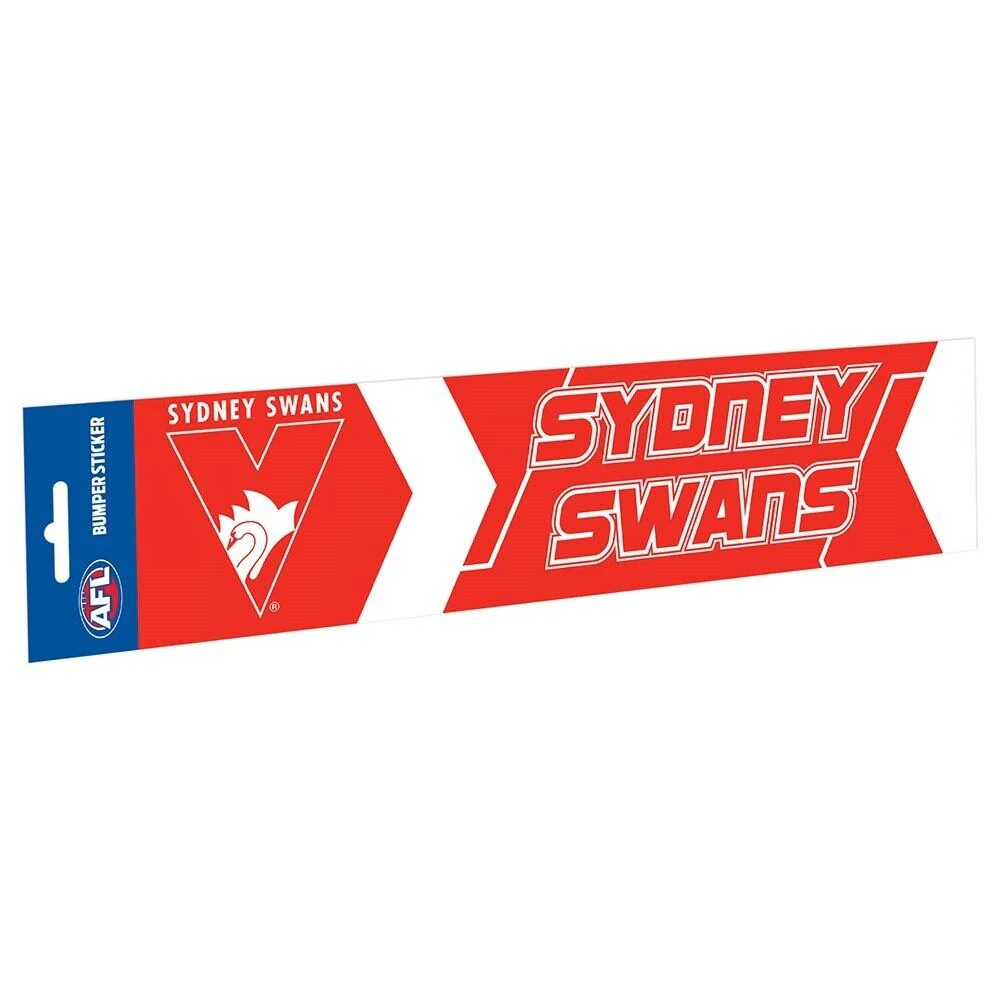 AFL Bumper Sticker - Sydney Swans - Car Decal - 305mm x 75mm - Image 2