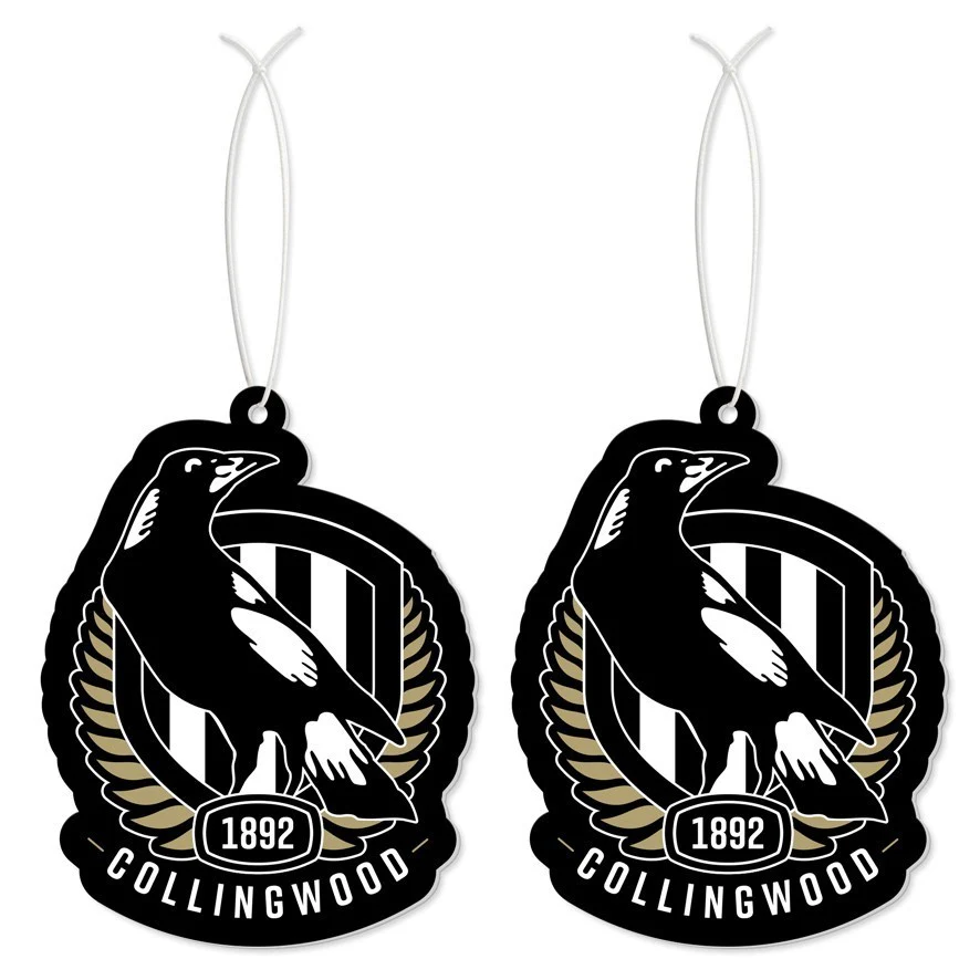 AFL Car Air Freshener 2 Pack - Collingwood Magpies - Scented - Set of Two