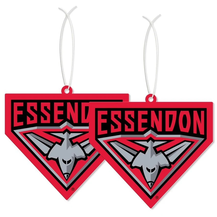 AFL Car Air Freshener 2 Pack - Essendon Bombers - Scented - Set of Two