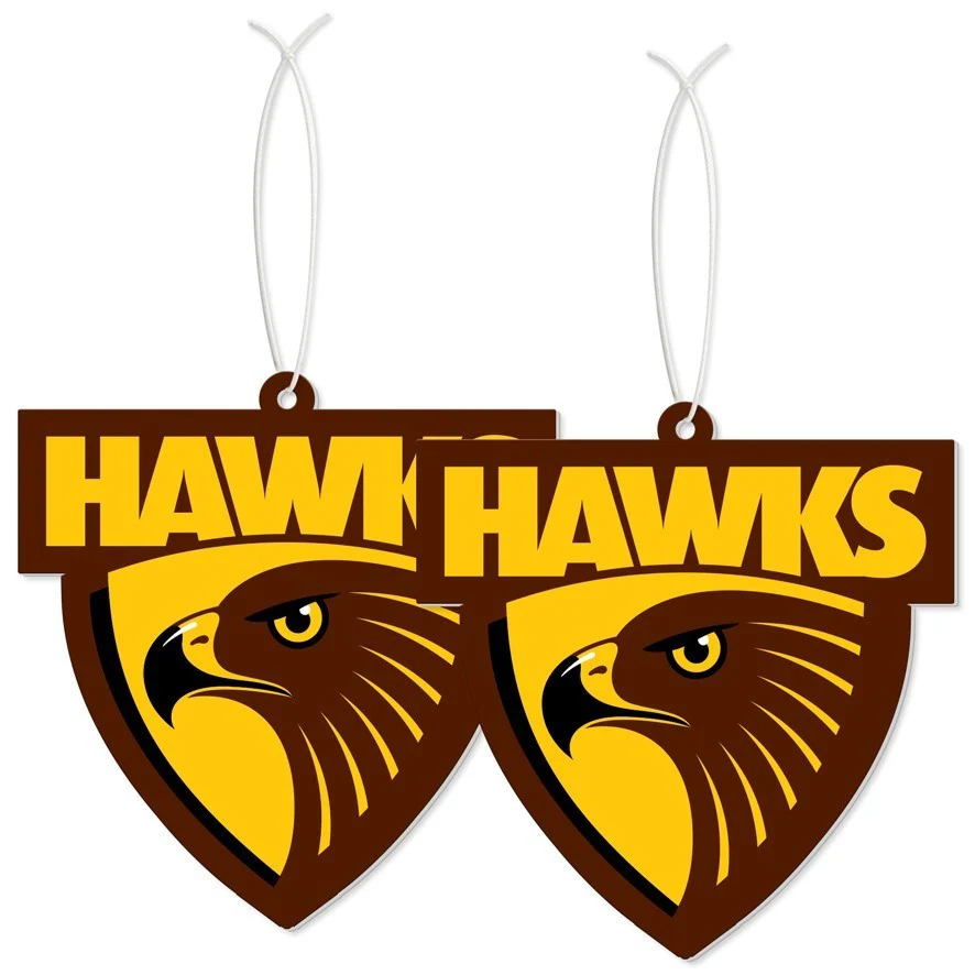 AFL Car Air Freshener 2 Pack - Hawthorn Hawks - Scented - Set of Two