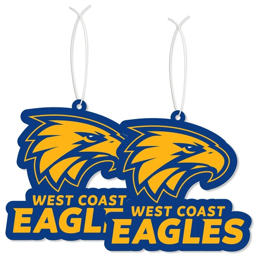 AFL Car Air Freshener 2 Pack - West Coast Eagles - Scented - Set of Two