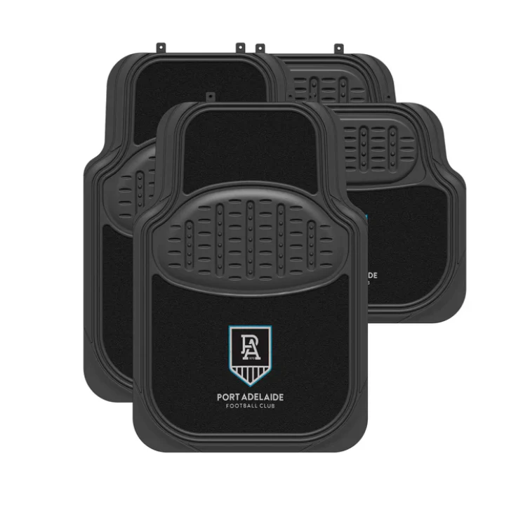 AFL Car Floor Mats - Port Adelaide Power - Set Of 4 - Universal Size Fit - Image 2