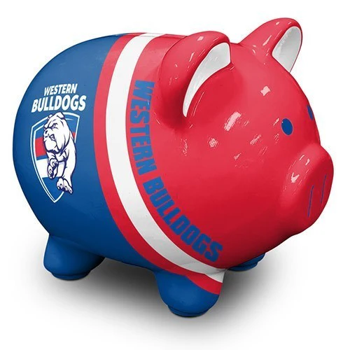 AFL Ceramic Piggy Bank - Western Bulldogs - Money Box Coin Slot - 14x12x11cm - Image 2