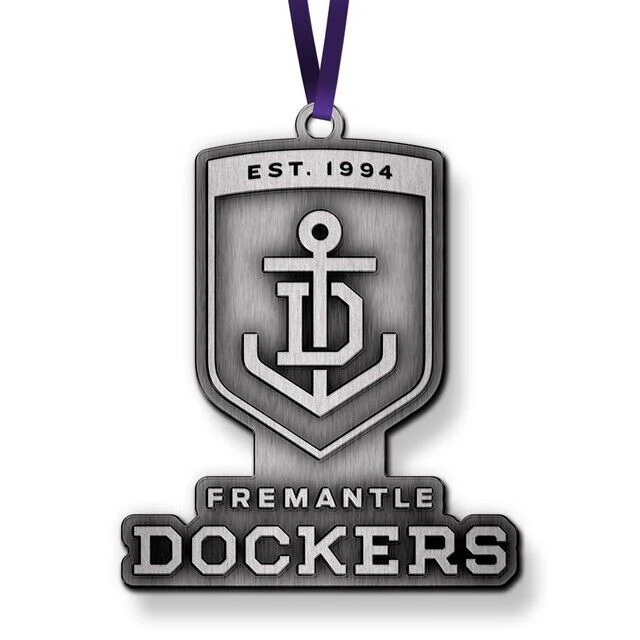 AFL Christmas Metal Ornament - Fremantle Dockers - Approx. 70 x 50mm - Image 2
