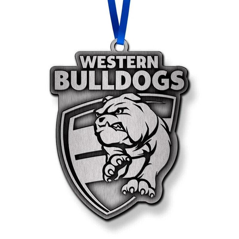 AFL Christmas Metal Ornament - Western Bulldogs - Approx. 70 x 50mm - Image 2