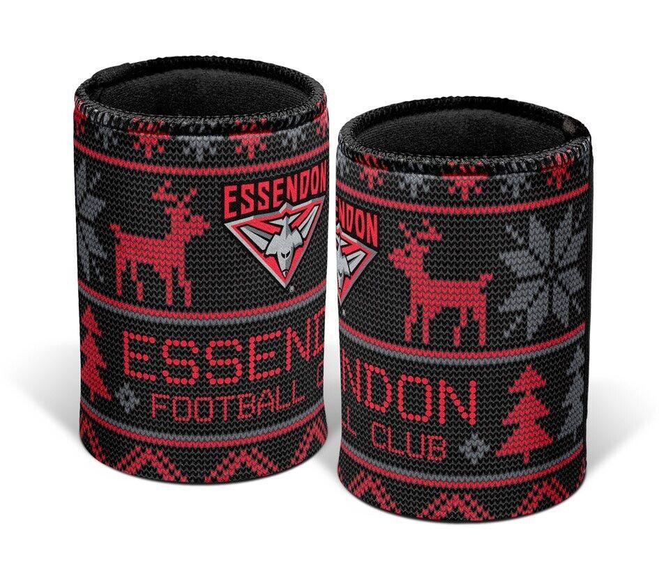 AFL Christmas Stubby Cooler - Essendon Bombers - Rubber Base - XMAS - Image 2