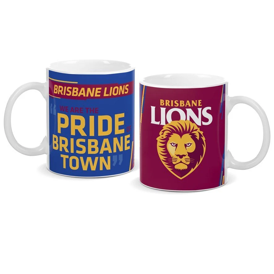 AFL Coffee Mug - Brisbane Lions - Team Song - Cup - Gift Boxed