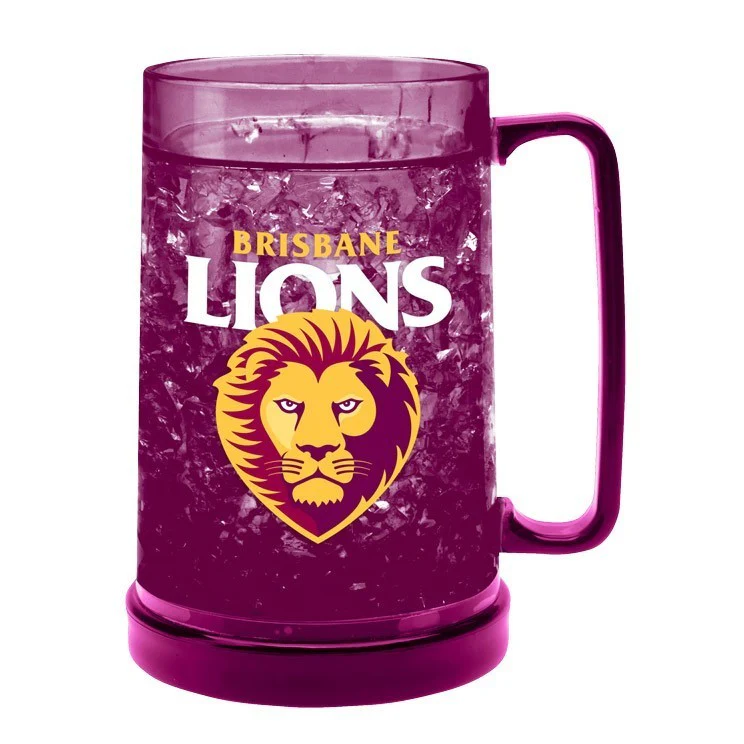 AFL Colour Freeze Mug - Brisbane Lions - 500ML - Gel Freeze Drink Cup