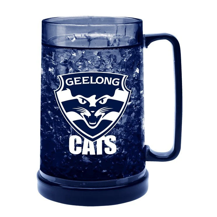 AFL Colour Freeze Mug - Geelong Cats - 500ML - Gel Freeze Drink Cup