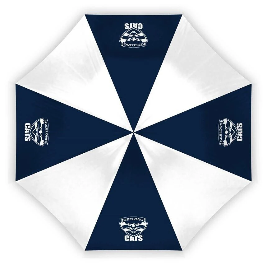 AFL Compact Umbrella - Geelong Cats - Rain - Glovebox - 60cm Length W17cm