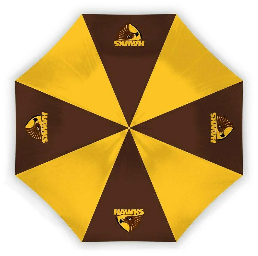 AFL Compact Umbrella - Hawthorn Hawks - Rain - Glovebox - 60cm Length W17cm - Image 2