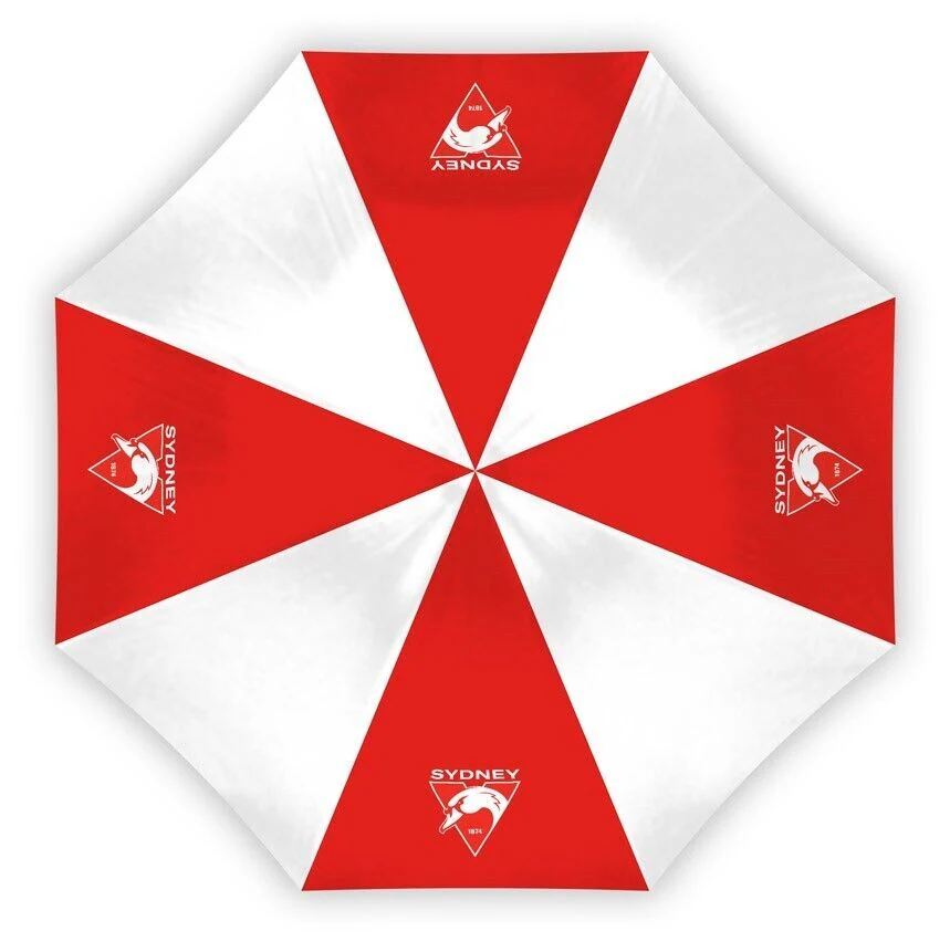 AFL Compact Umbrella - Sydney Swans - Rain - Glovebox - 60cm Length W17cm - Image 2