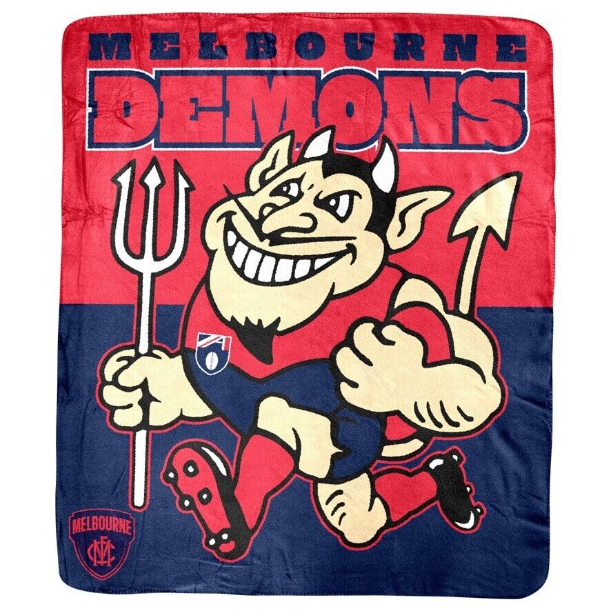 AFL Coral Mascot Blanket - Melbourne Demons - 150x130cm - Throw Rug - Image 2