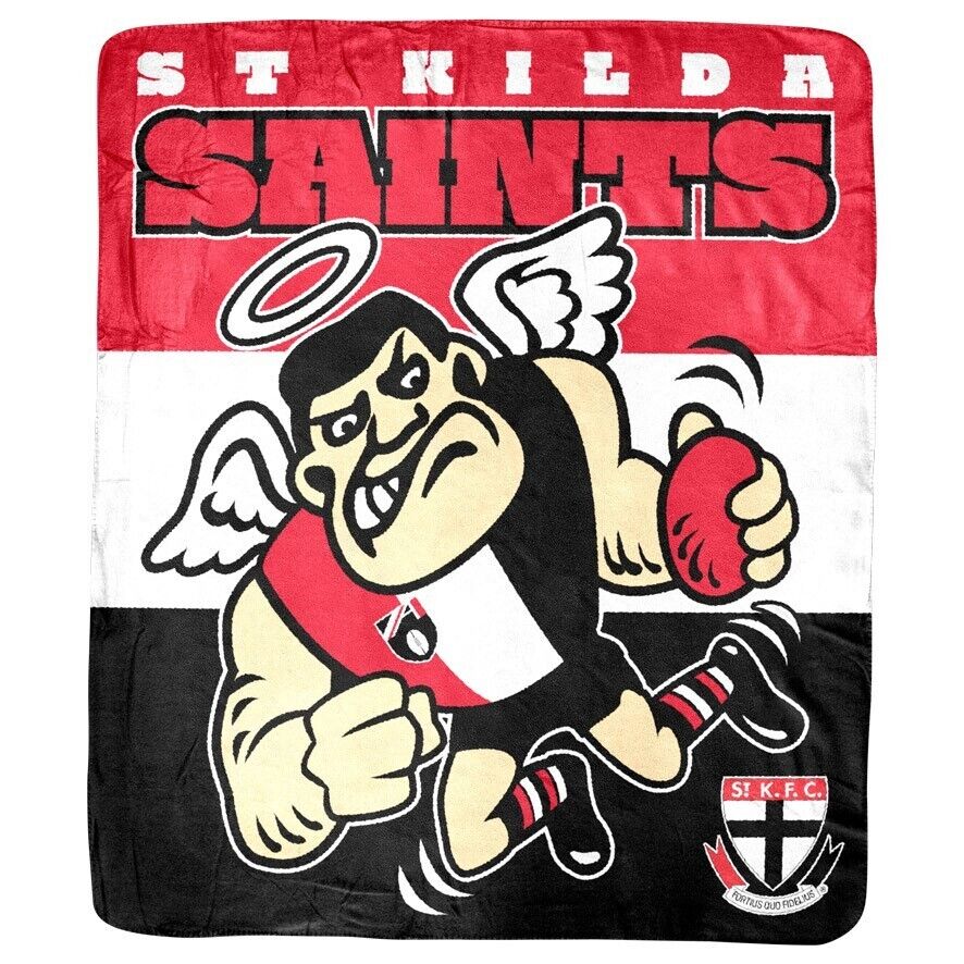 AFL Coral Mascot Blanket - St Kilda Saints - 150x130cm - Throw Rug - Image 2