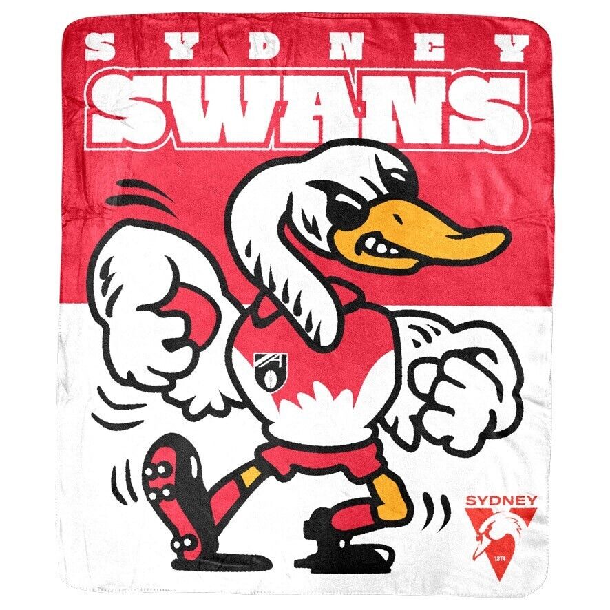 AFL Coral Mascot Blanket - Sydney Swans - 150x130cm - Throw Rug - Image 2
