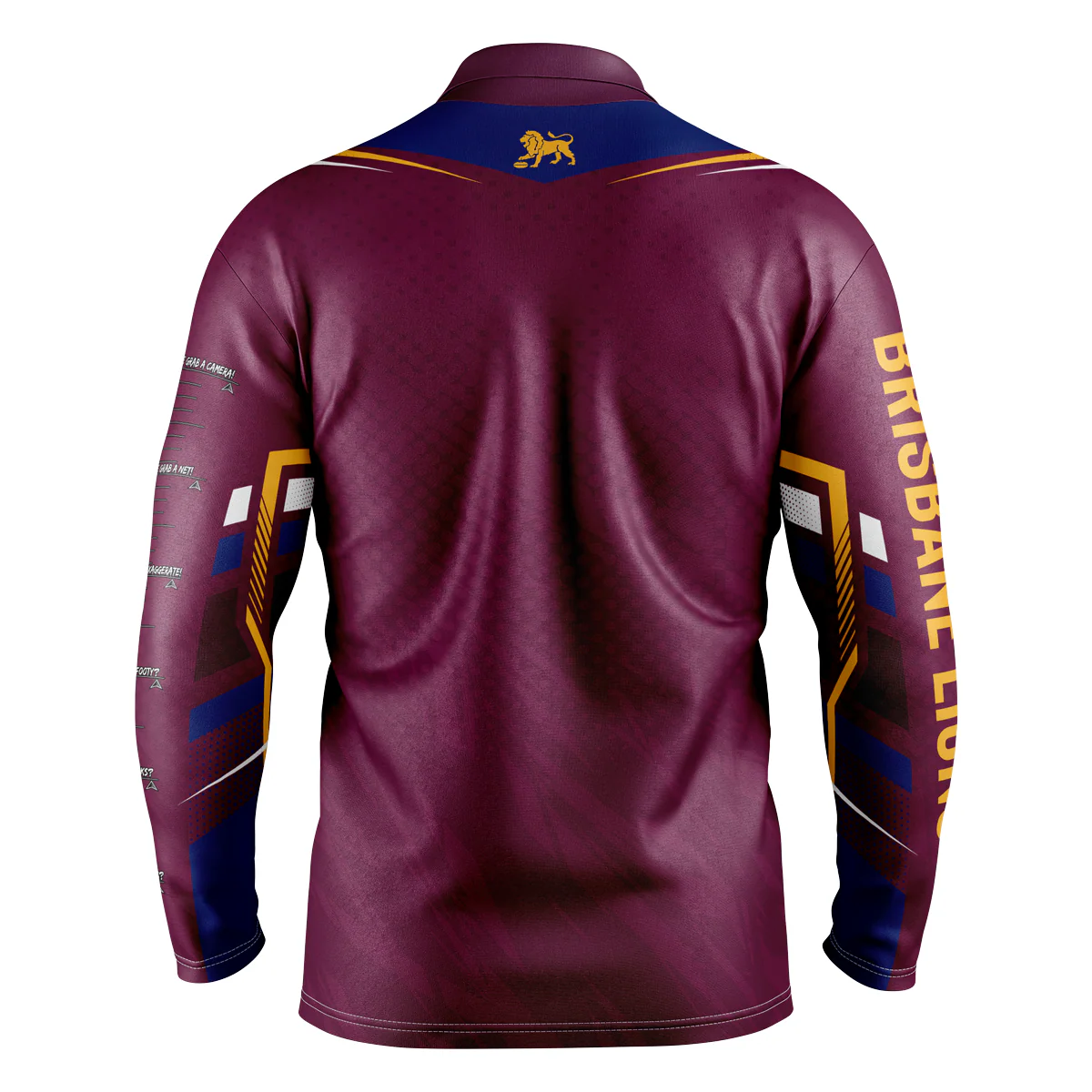 AFL 'Cyber' Fishing Shirt - Brisbane Lions - Adult - Mens - Polo - Image 2
