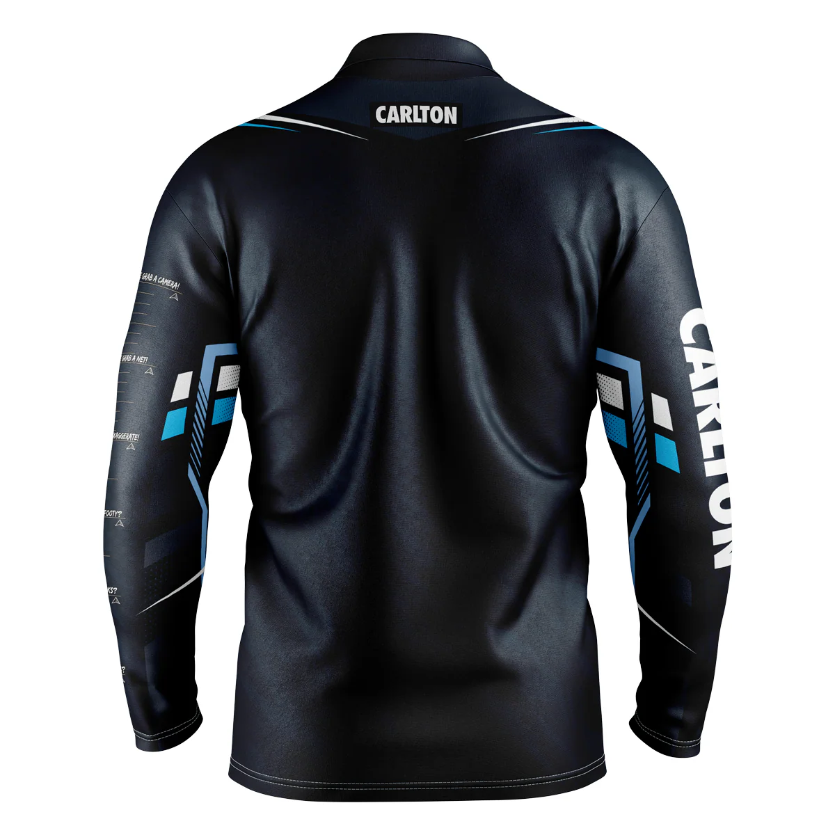 AFL 'Cyber' Fishing Shirt - Carlton Blues - Adult - Mens - Polo - Image 2