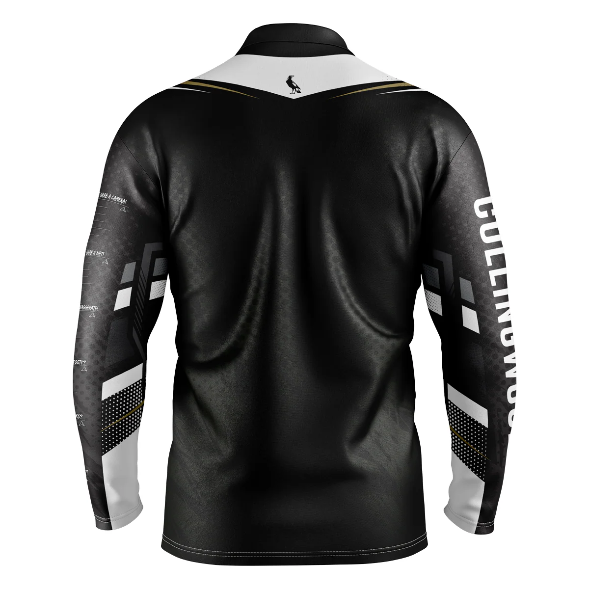 AFL 'Cyber' Fishing Shirt - Collingwood Magpies - Adult - Mens - Polo - Image 2