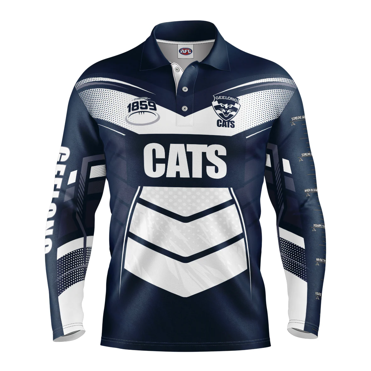 AFL 'Cyber' Fishing Shirt - Geelong Cats - Adult - Mens - Polo