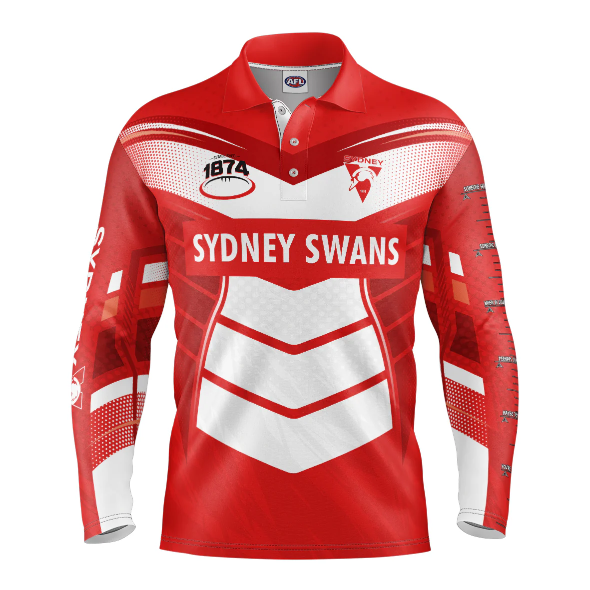 AFL 'Cyber' Fishing Shirt - Sydney Swans - Adult - Mens - Polo