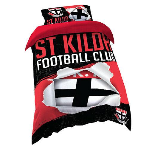 AFL Doona Quilt Cover With Pillow Case - St Kilda Saints - All Sizes - - Image 5