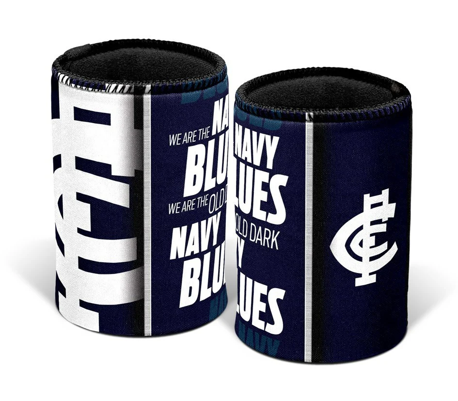 AFL Drink Stubby Cooler  Team Song  Carlton Blues  Can Cooler - Image 2