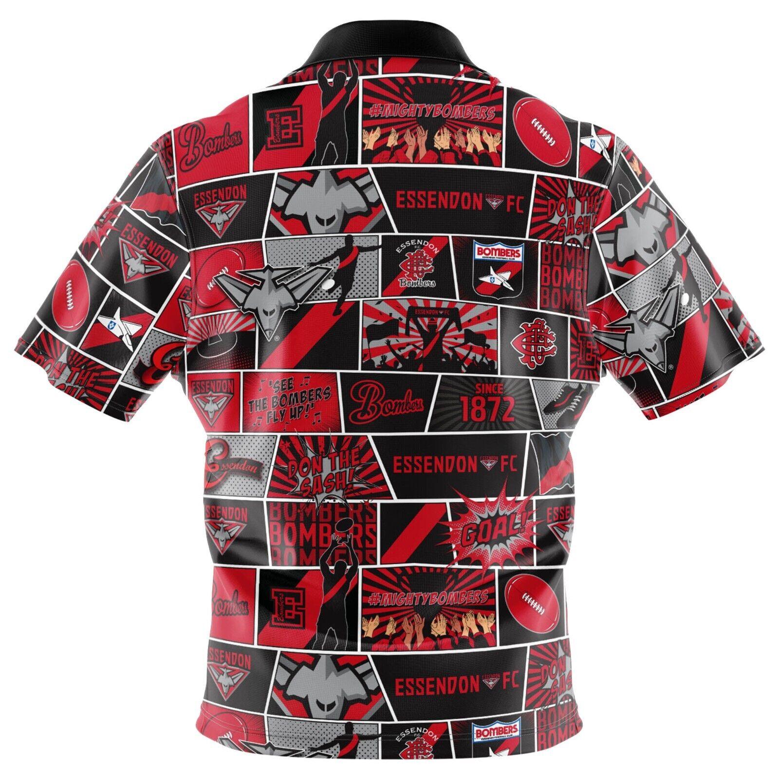 AFL Fanatics Button Up Polo Shirt - Essendon Bombers - Aussie Rules - Image 2