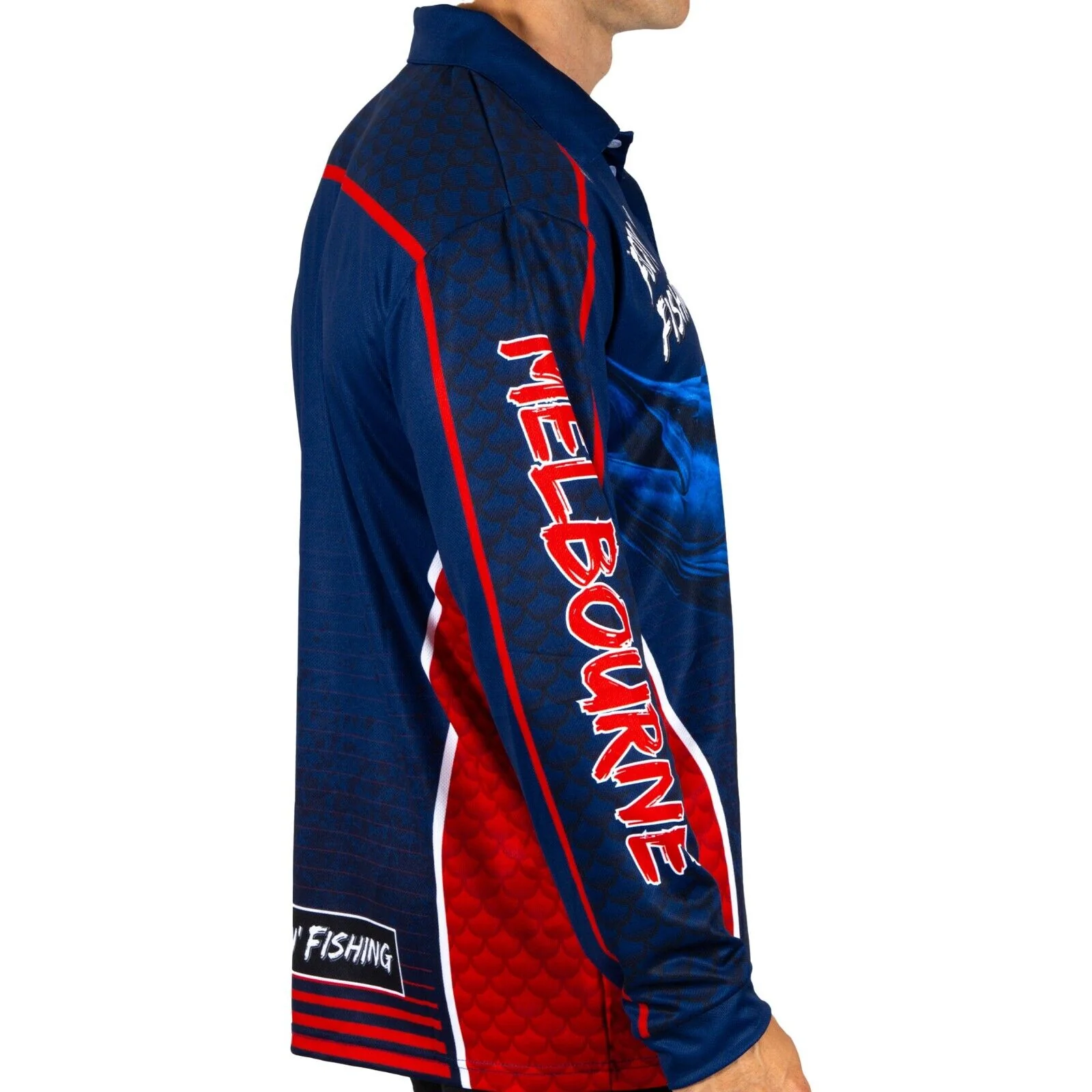 AFL Footy 'n' Fishing Shirt - Melbourne Demons - Adult - Mens - Polo - Image 2