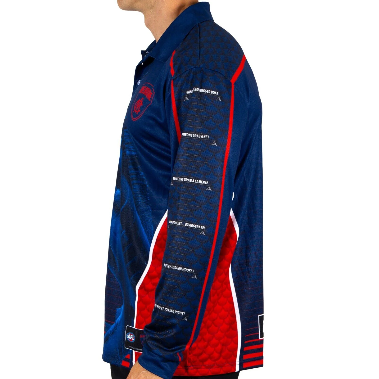 AFL Footy 'n' Fishing Shirt - Melbourne Demons - Adult - Mens - Polo - Image 3