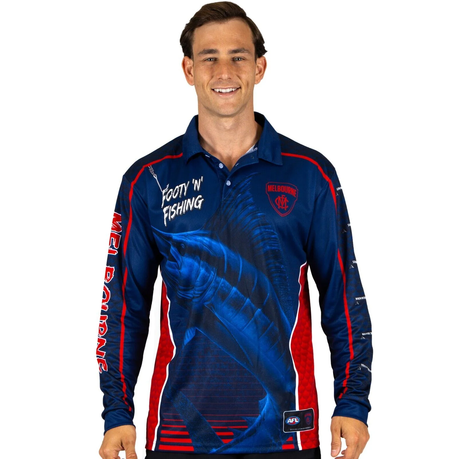 AFL Footy 'n' Fishing Shirt - Melbourne Demons - Youth - Polo